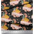 thumbnail image 2 of Soimoi Gray Poly Georgette Fabric Artistic Leaf & Floral Fabric Prints By Yard 52 Inch Wide, 2 of 3
