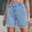 *Blue, variant on ClodeEU Women's High Waisted Frayed Hem Denim Bermuda Shorts,Casual Summer Jean Shorts with Pockets Blue,Women's Plus L