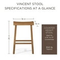 thumbnail image 6 of Open Box Maven Lane Vincent Wooden Rustic Kitchen Counter Stool,Natural Finish, 6 of 7