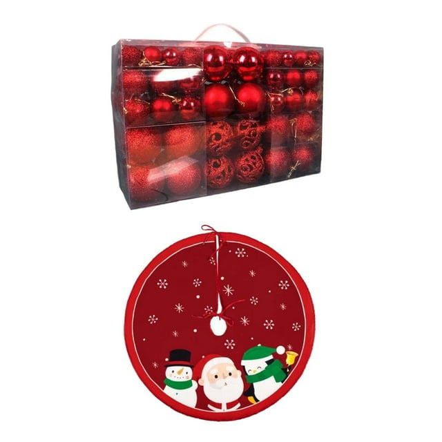 100 Uds Bolas de Navidad Decoraciones de Falda de árbol de Navidad Decoración de Navidad para