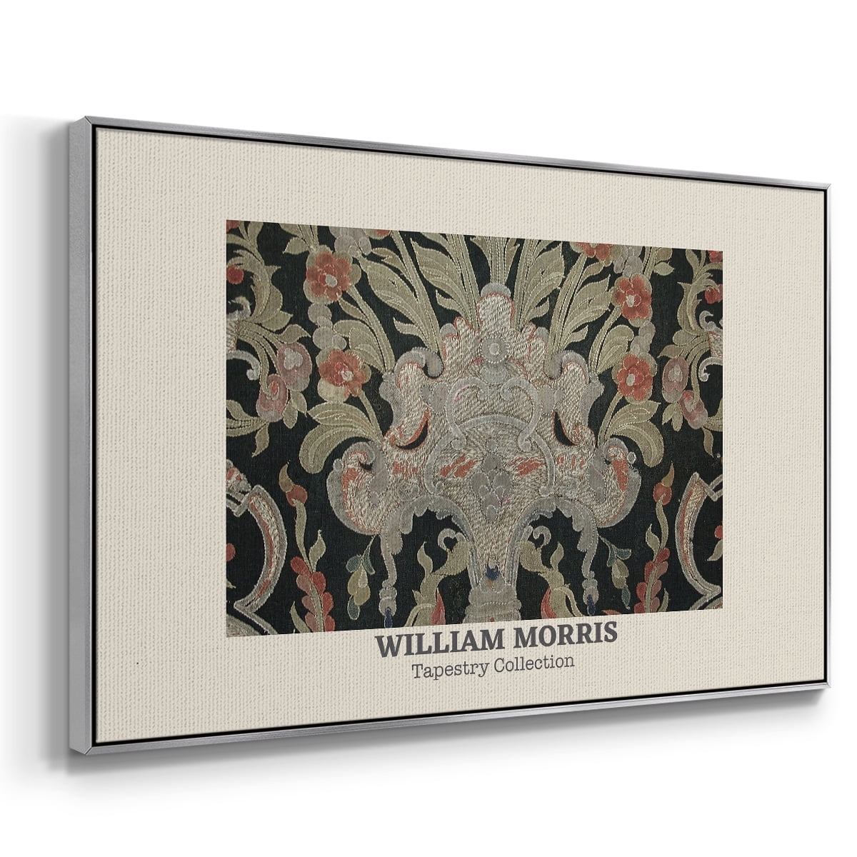 Vintage Abstract Print-XLIX Framed in Silver Wood Gallery Wrapped Canvas 27 in. x 41 in.