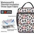 thumbnail image 2 of Pink and White Leopard Print Pattern Insulated Lunch Bag for Men Women,Waterproof Lunch Box for Work,Picnic or Travel,Thermal Insulation,10.63x9.06x3.54 Inches, 2 of 5