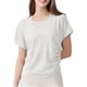 thumbnail image 1 of Camiseta holgada para mujer: con abertura en la espalda y fruncidos laterales, poliéster, ropa informal/para yoga (tallas S-XL), 1 of 4