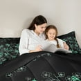 thumbnail image 4 of jejeloiu Chic Butterflies 7-Piece Bedding Comforter Set,Rustic Flower Floral King Bedding Sets,Green Black Bed Sheets For Kids,Luxury Bedroom Decor Reversible, 4 of 8