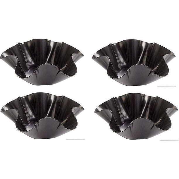 Juego de sartenes para tortillas, tazones de acero para ensalada y tacos, fabricante de conchas para tortillas, juego de acero extragrueso de 4