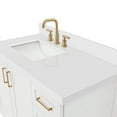 thumbnail image 6 of ARIEL Taylor 42 Inch White Bathroom Vanity with Sink, Solid Wood Bathroom Vanity Base Cabinet, Carrara White Quartz Countertop 1.5-Inch Edge, Right Rectangular Sink, 2 Soft Closing Doors, 5 Drawers, 6 of 9