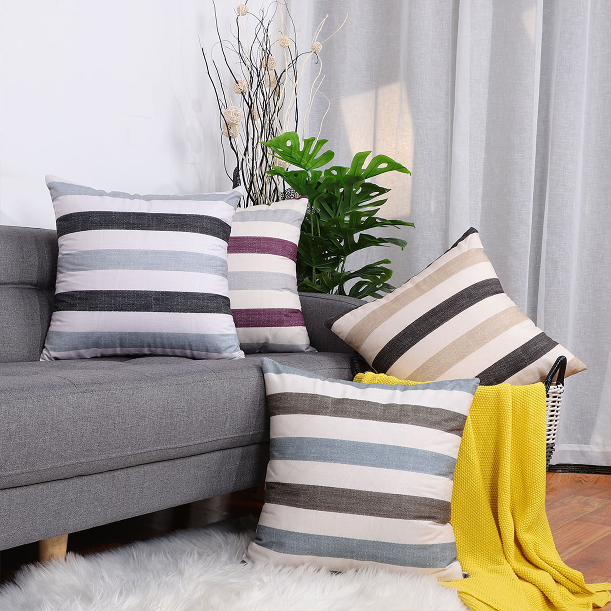 4pcs Cushion Covers Pillow Cases Polyester Faux Suede 3 Sizes/&Colours Home Decor