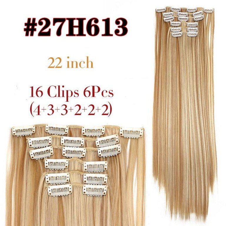 Long Straight Clip-in Synthetic Hair Extensions - Walmart.com display picture 3