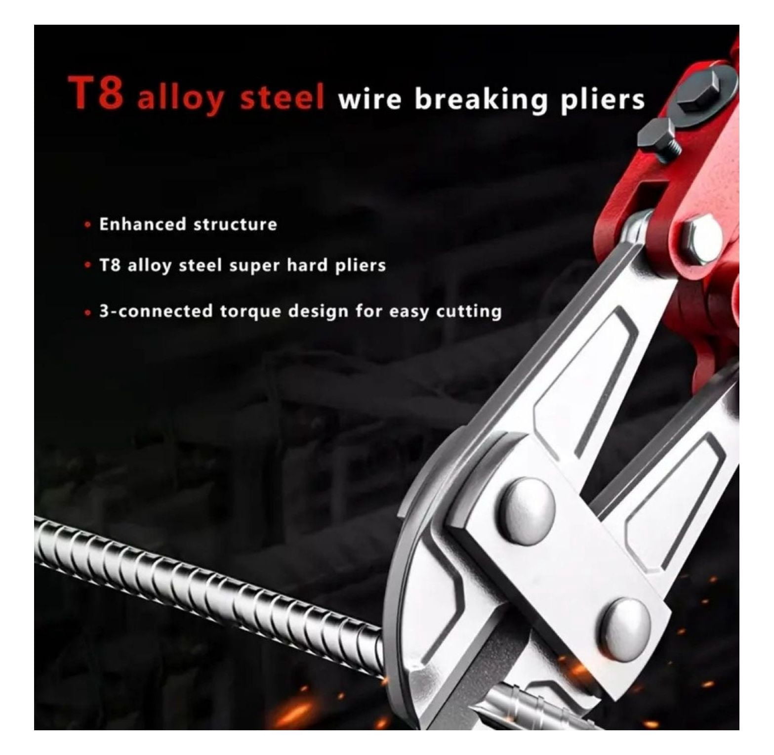 12" Mini Bolt Cutters - Heavy Duty Steel Wire Cutter, Fence Cutter, Small Chain & Screw Cutters with Ergonomic Grip