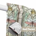 thumbnail image 2 of Butterfly Flowers Kitchen Window Curtains, Swag Curtains Valance for Bedroom Living Room Bathroom, Vintage Stained Glass Green Spring Rod Pocket Window Treatment Curtain Block Drapes 2 Panels 36"x36", 2 of 9