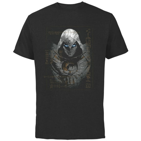Marvel Moon Knight Glowing Eyes Egyptian Hieroglyphs - Short Sleeve Cotton T-Shirt for Adults - Customized-Black
