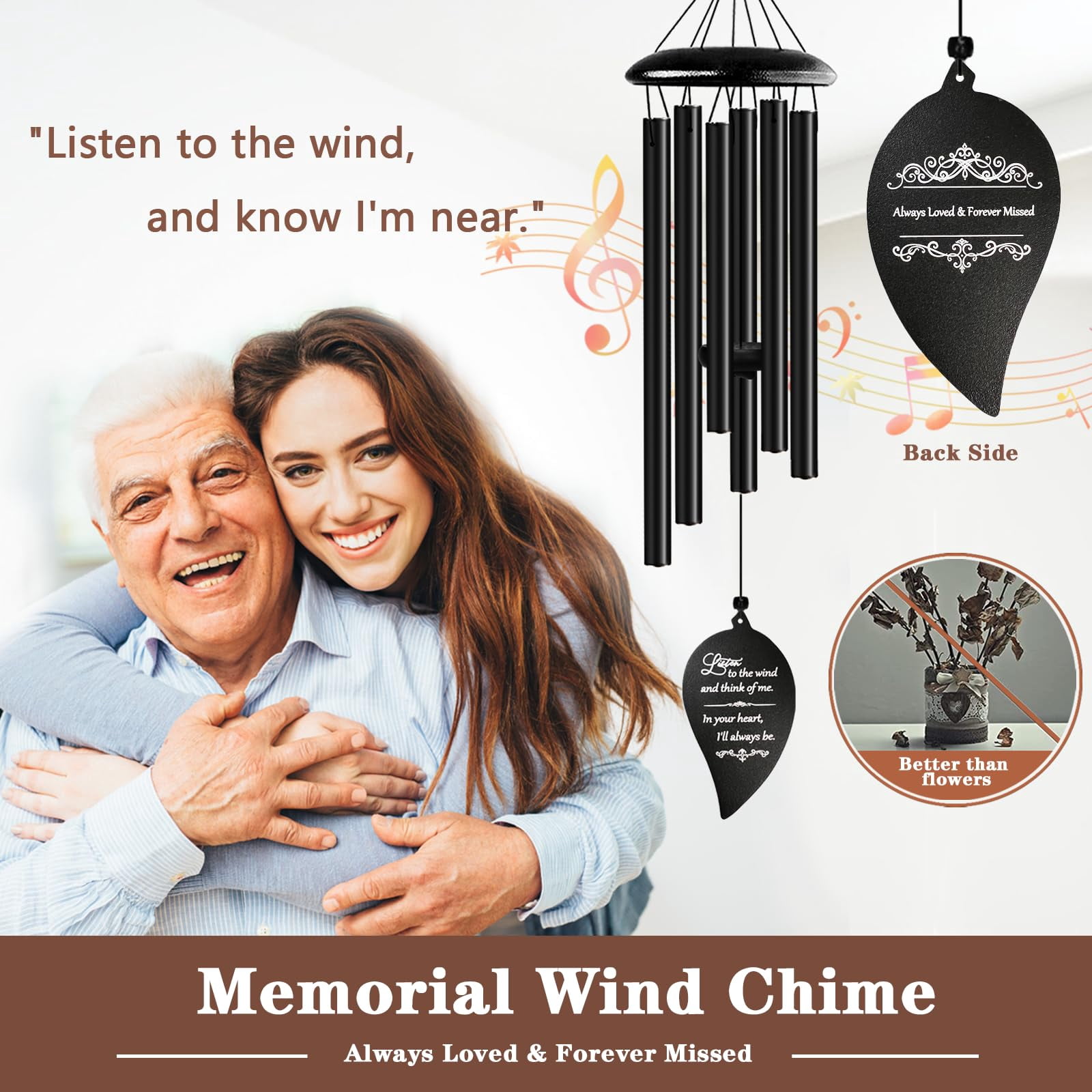 Sympathy Wind Chimes  32'' Memorial For Loss Of Loved One Mother Father Miscarriage Bereavement/condolence/funeral Gifts In Memory A