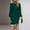 Green, variant on asdoklhq Winter Dresses for Women Women Fashion Long Sleeve V-Neck Slim- Bag Hip Plus Size Dress Navy S
