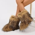 thumbnail image 3 of Women's Trendy Faux Fur Boots, Fashionable Slip On Mid Calf Snow Boots, Women's Comfortable Winter Boots, 3 of 3
