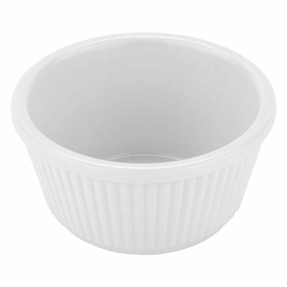 Conseguir. F-635-W Blanco 3 Oz. Ramekin Estriado Resistente A Roturas, Color Blanco (Paquete De 12)