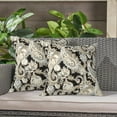 thumbnail image 6 of G Outdoor/Indoor Throw Pillows Covers, Decorative Throw Pillows Covers No Inserts! 18"x18" Square Throw Pillows Covers Bed, Couch, and Patio Furniture, Set of 2, Paisley Black, 6 of 7