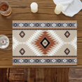 thumbnail image 2 of Placemats for Dinning Table Set of 8, Brown Gray Boho Southwestern Ethnic Abstract Geometric Burlap Kitchen Place Mats Waterproof Cloth Table Mats, Indoor Outdoor Placemats Easy Clean Dinner Decor, 2 of 8