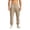 12#Khaki, variant on Men's Casual Solid Color Cargo Pants, Loose Fit Elastic Drawstring Waist Athletic Workout Trousers with Multi Side Flap Pockets Wine 2XL
