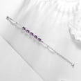 thumbnail image 6 of Juwaliy 18K White Gold Plated Oval Tennis Bracelets for Women,February Birthstone Bracelet Purple Amethyst Jewelry Birthday Valentines Gift for Her, 6 of 8