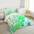 thumbnail image 3 of Castle Fairy Green Purple Yellow Checkered Bedding Comforter Set 2pcs for Boys Girls,St. Patrick's Day Twin Comforter Sets Microfiber,Gradient Four Leaf Clover Breathable Bedding Set, 3 of 8