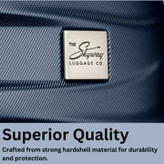 Skyway Luggage Camano Hardshell 28 Expandable Large Checked Luggage with Spinner Wheels, Blue