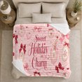 thumbnail image 5 of Sweet Holiday Charm Pink Christmas, Festive Holiday Scene, Warm Flannel Blanket for Living Room and Reading Nook with Detailed Artwork, Art Lovers Christmas Gift, Festive Home Decor, 5 of 9