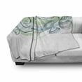 thumbnail image 3 of Seashells Soft Flannel Fleece Throw Blanket, Pastel Color Graphics of Mollusk Sketchy Features and Other Sea Elements, Cozy Plush for Indoor and Outdoor Use, 50" x 70", White Green, by Ambesonne, 3 of 6