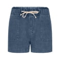 thumbnail image 6 of Women's Baggy High Waisted Jean Shorts Pull On Wide Leg Denim with Pockets, 6 of 8