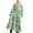 Green, variant on Floral Modest Dress for Girls Long Sleeve Muslim Maxi Dresses Drawstring Ruffle Tiered Ramadan Abayas Kaftan Robe, Beige, 7 Years