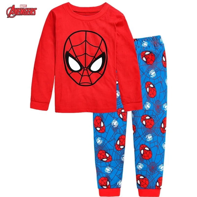 Disney-Conjunto de ropa de Anime de Marvel para niños, disfraz de Spiderman, pijamas familiares para niños de 2 a 7 años, regalo de dibujos animados, primavera y otoño