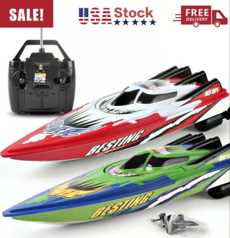 Kid Outdoor Radio Remote Control Twin Motor High Speed Boat RC Racing Toy GiftUV 