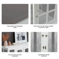 thumbnail image 4 of Eclife 35.4" Dog Crate Furniture Double Metal Mesh Doors Wooden Dog Cage Medium Dog House with Cushion for Indoor Use,White, 4 of 10