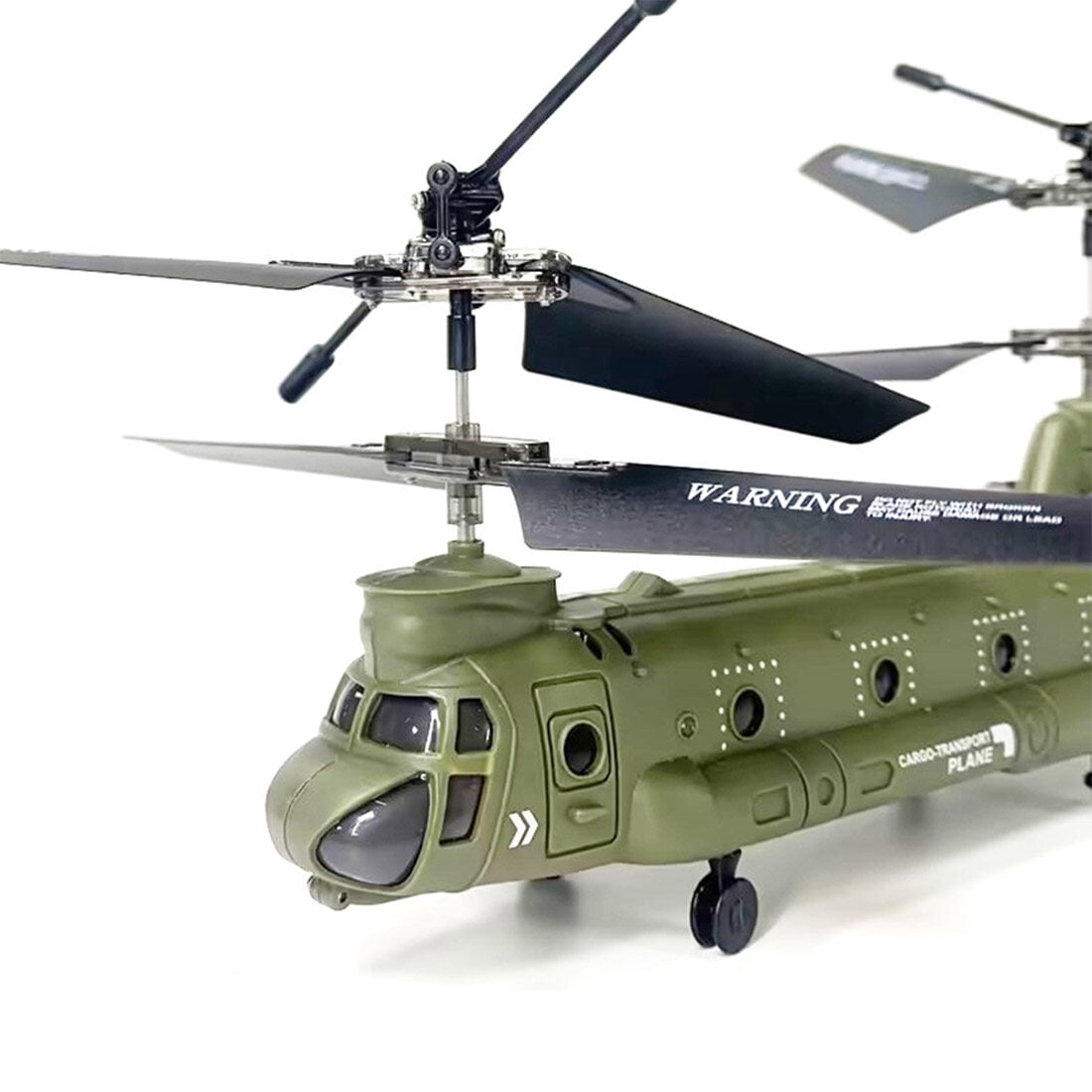 S026H RC Transport Helicopter Model, 2.4GHz 3CH Dual-Rotor Aircraft with Gyro Stabilizer & One-Key Functions, RTF Army Green Military Model for RC Hobbyists