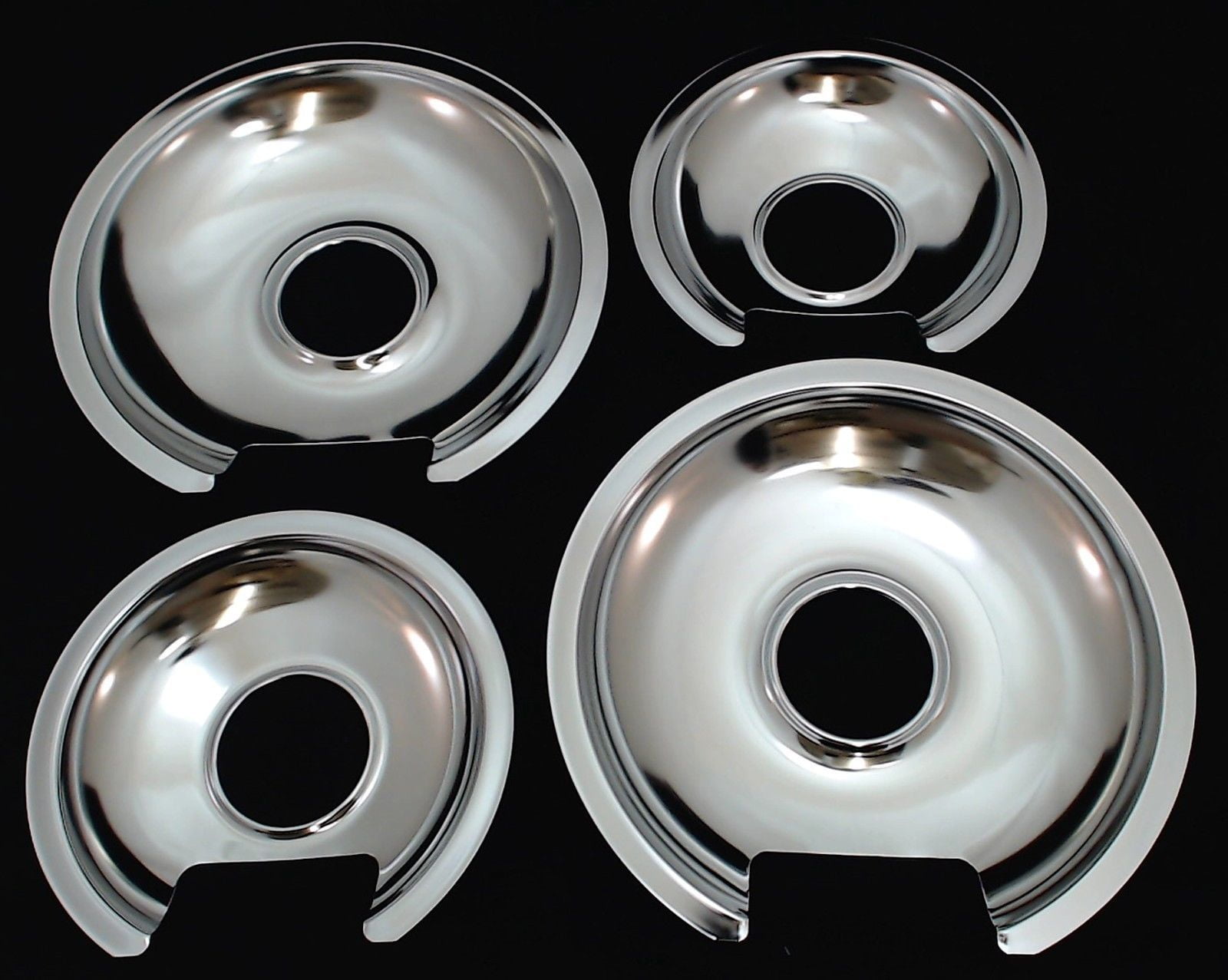 Chrome Burner Pans for General Electric, (2) WB32X10012 & (2