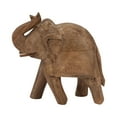 thumbnail image 6 of Modern Carved Wood Elephant Sculpture for Home Decor - Elegant Ornaments for Bathroom, Office, and Living Room Styling - Sculptural Figurine for Shelf or Coffee Table Display - 8", Brown, 6 of 13