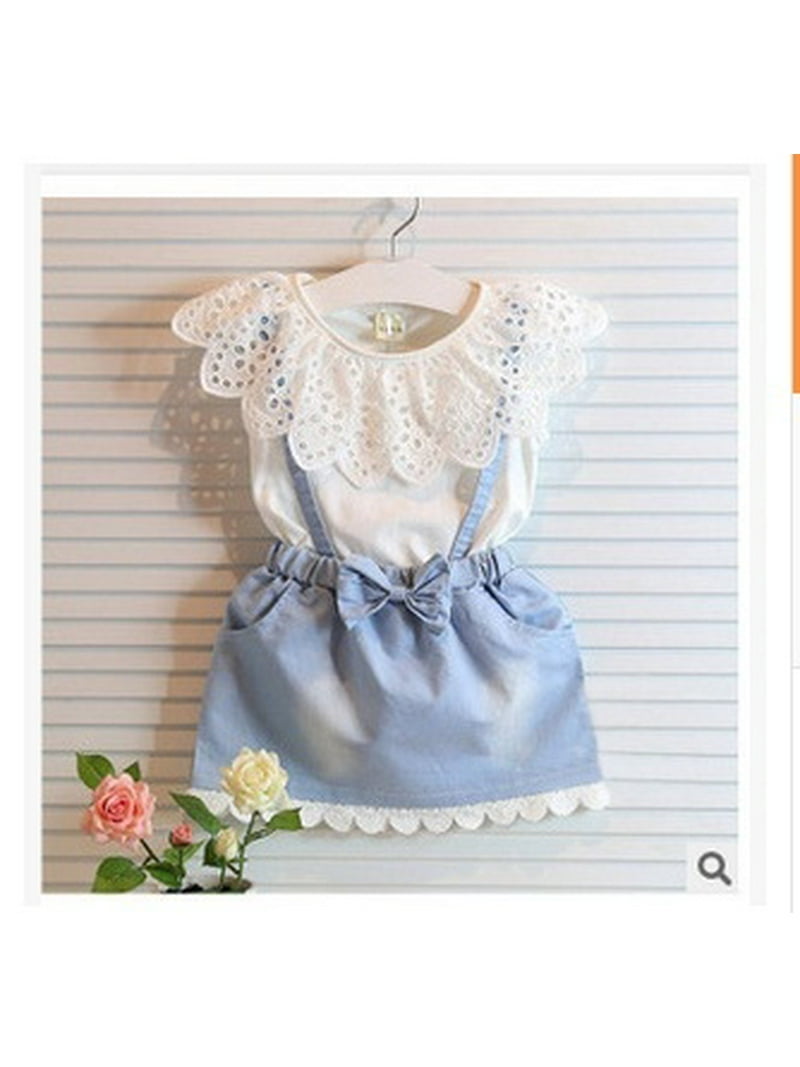 esposa ganancia papel Girls vestido de verano niña de las flores vestido del bebé sin mangas  vestidos dril vestidos fiesta de la princesa ropa - Walmart.com