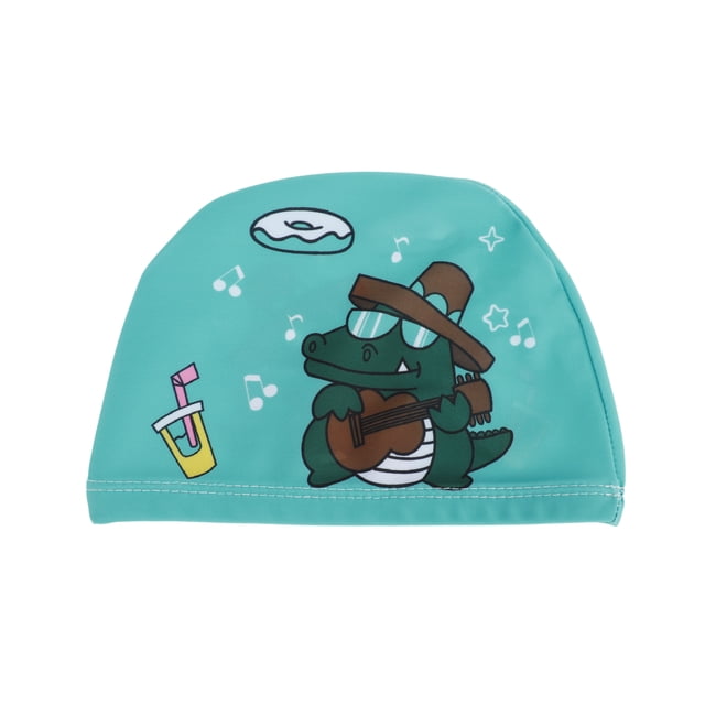 Gorra de natación de cartón de cocodrilo de poliéster única de 1 pieza en azul lago y verde