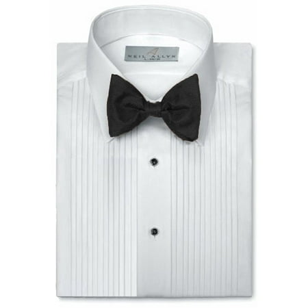 White Laydown Tuxedo Shirt - Neil Allyn Mens Tuxedo Shirt Poly/Cotton Laydown Collar 1/4