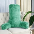 thumbnail image 5 of Home Soft Things DO-IT-YOURSELF Faux Fur Bedrest Pillow Backrest Pillow - Blue Turquoise - 28" x 30" x 17", 5 of 9