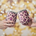 thumbnail image 2 of Leopard Print 12oz Stainless Steel Insulated Wine Tumbler with Lid and Straw – Double Wall Vacuum Mug for Hot & Cold Drinks, 304 Steel Interior, Sweat-Free Design, 2 of 5