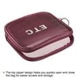 thumbnail image 4 of Uxcell 4.3"x4.3"x0.8" Travel Mesh Toiletry Bag Makeup Cosmetic Bag Zipper Pouch Dark Red, 4 of 4