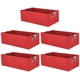 thumbnail image 1 of Zhuge Paquete de 5 maceteros elevados de tela, bolsa cuadrada para cultivo de flores y verduras, maceta con asas, color rojo, 1 of 5