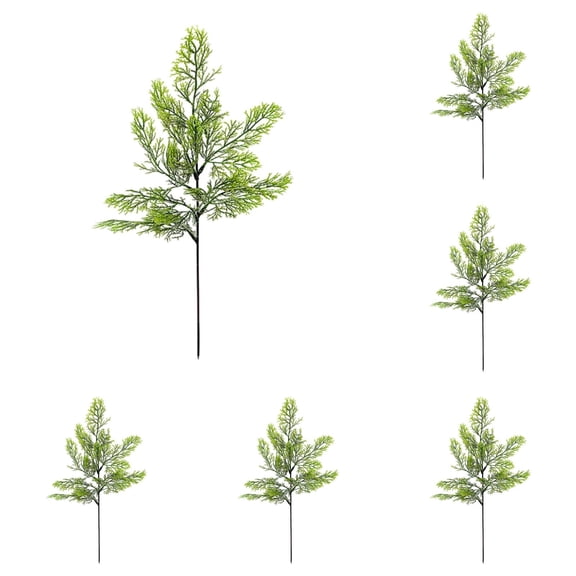 Artificial Pine Branches 6PCS Christmas Cedar Stems Artificial Cedar Branches Christmas Greenery Pine Picks for Wreath Craft DIY Home Kitchen Decorations