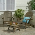 thumbnail image 2 of GDF Studio Cartagena Outdoor Acacia Wood 3 Piece Adirondack Chair Chat Set, Gray, 2 of 7