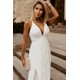 thumbnail image 2 of ABPHQTO Vestido largo de fiesta con espalda abierta y encaje floral blanco para mujer, 2 of 5