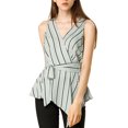 thumbnail image 1 of INSPIRE CHIC Hauts d'Été pour Femmes Sans Manches à Encolure en V Portefeuille à Taille Nouée, 1 of 1