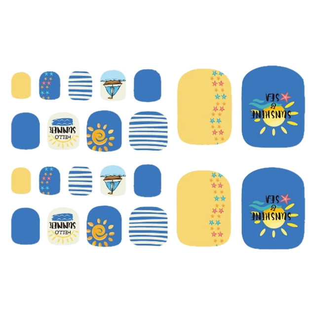 EGNMCR Nail Stickers New Foot Stickers Summer Cool Fashion Stickers Hawaiian Pattern Nail Stickers Nail paste
