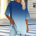thumbnail image 2 of cfhntfmh Hauts Grande Taille pour Femmes Été Tunique Ample à Col Rond Blouse à Manches Courtes Basique Tendance T-Shirts Dégradés, 2 of 7