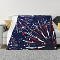 thumbnail image 1 of Balery Red White Blue Fireworks 1 Manta de Franela con Dibujo, Lujo Ultra Suave y Cálido, Antipelusa y Resistente a las Arrugas para Cama, Sofá, Camping -50"x40", 1 of 6