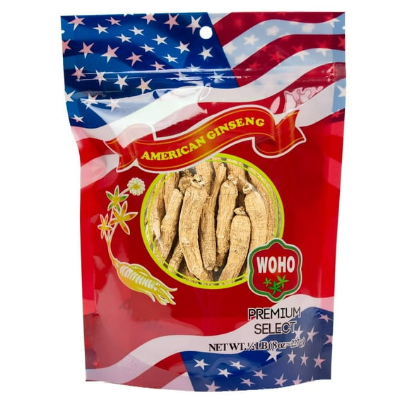 WOHO Cultivated American Ginseng #1018 Long Large 8 oz Bag